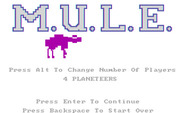 M.U.L.E. for IBM PC/Compatibles - Title screen.