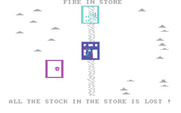 M.U.L.E. for IBM PC/Compatibles - A fire! All the stock in the store is lost!
