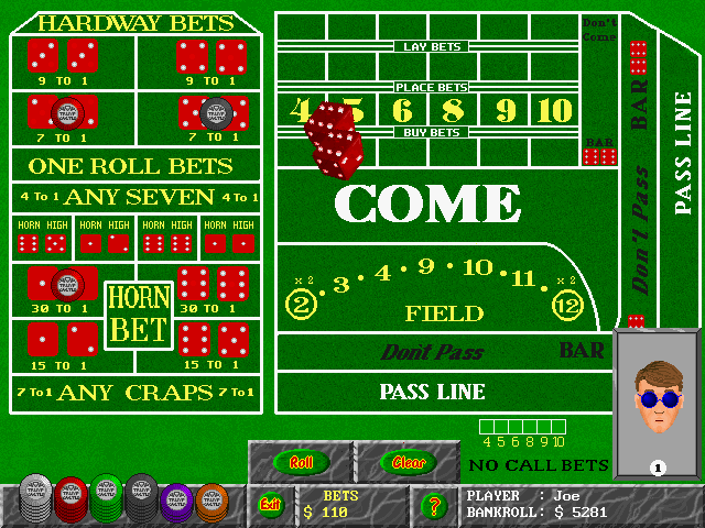 Trump Castle 3 IBM PC/Compatibles Screenshot: Rolling the dice...