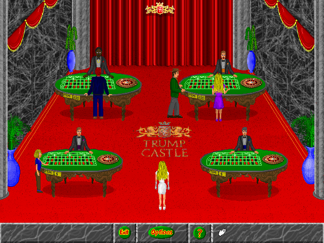 Trump Castle 3 IBM PC/Compatibles Screenshot: Entering the roulette room.