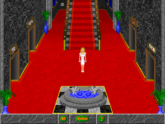 Trump Castle 3 IBM PC/Compatibles Screenshot: Starting the game in the hallway.