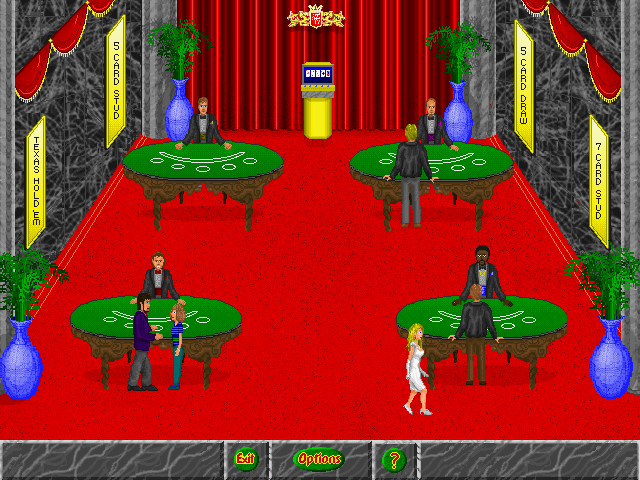 Trump Castle 3 IBM PC/Compatibles Screenshot: The poker room.