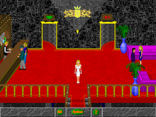 Trump Castle 3 IBM PC/Compatibles Screenshot: Exploring the top floor.
