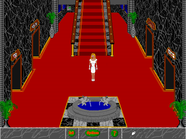 Trump Castle 3 IBM PC/Compatibles Screenshot: Starting out in the lobby.