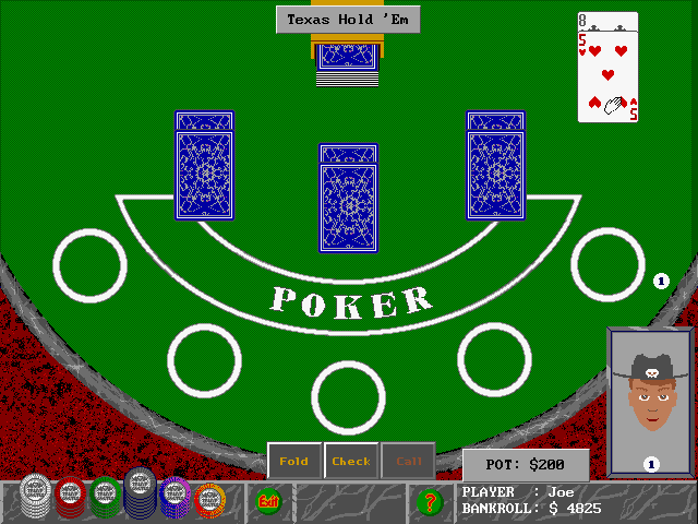 Trump Castle 3 IBM PC/Compatibles Screenshot: Beginning a game of texas hold'em.
