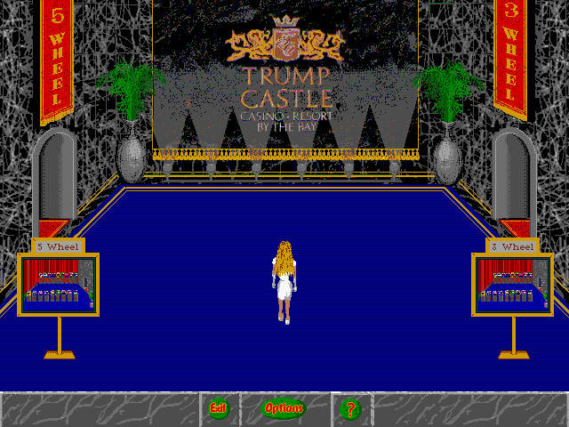 Trump Castle 3 IBM PC/Compatibles Screenshot: The entrance to the slot machines.