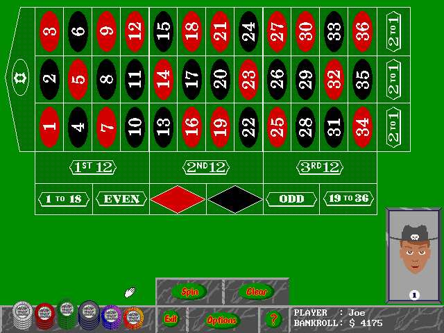 Trump Castle 3 IBM PC/Compatibles Screenshot: Place your bets for roulette.