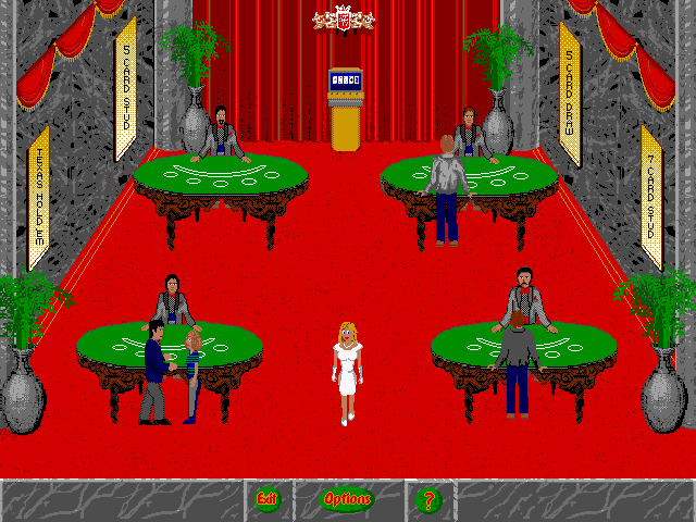 Trump Castle 3 IBM PC/Compatibles Screenshot: Select a poker table.