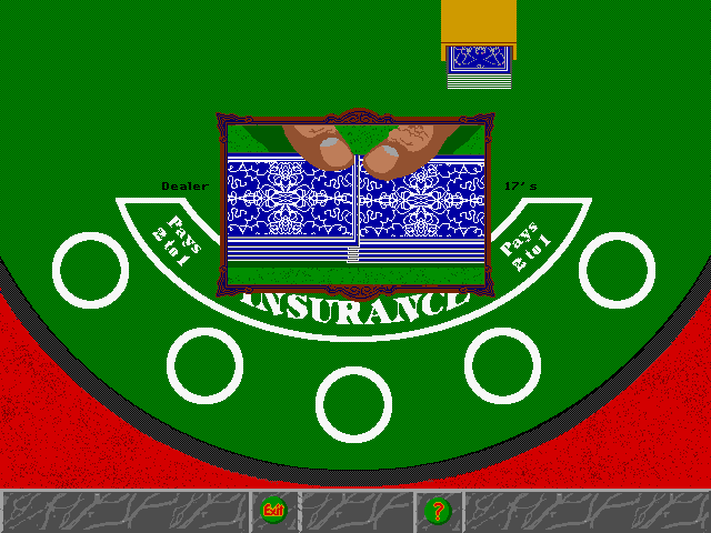 Trump Castle 3 IBM PC/Compatibles Screenshot: The dealer shuffles the cards.