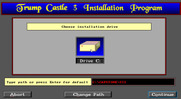 Trump Castle 3 for IBM PC/Compatibles - The main installation menu.