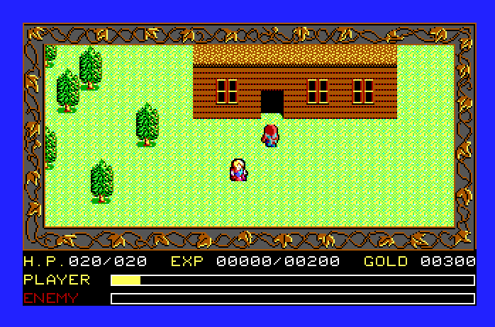 Ys: The Vanished Omens Apple IIgs Screenshot: Found another town...
