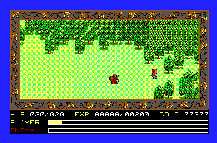 Ys: The Vanished Omens Apple IIgs Screenshot: Entering a forest...