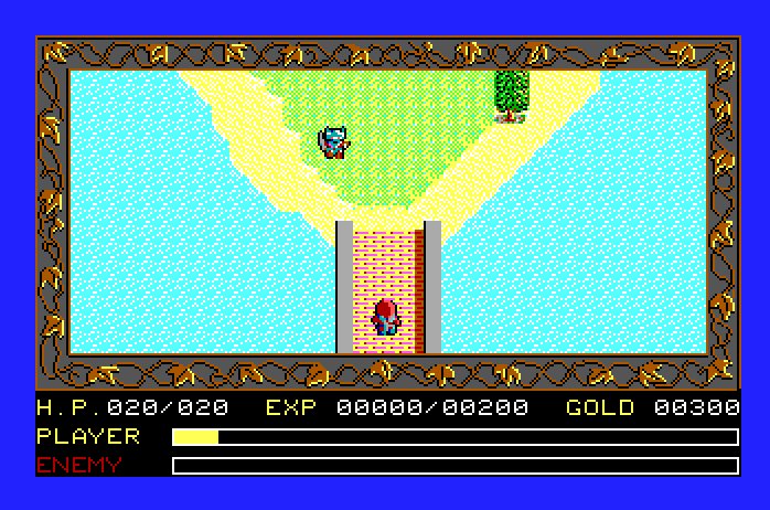 Ys: The Vanished Omens Apple IIgs Screenshot: Leaving town...