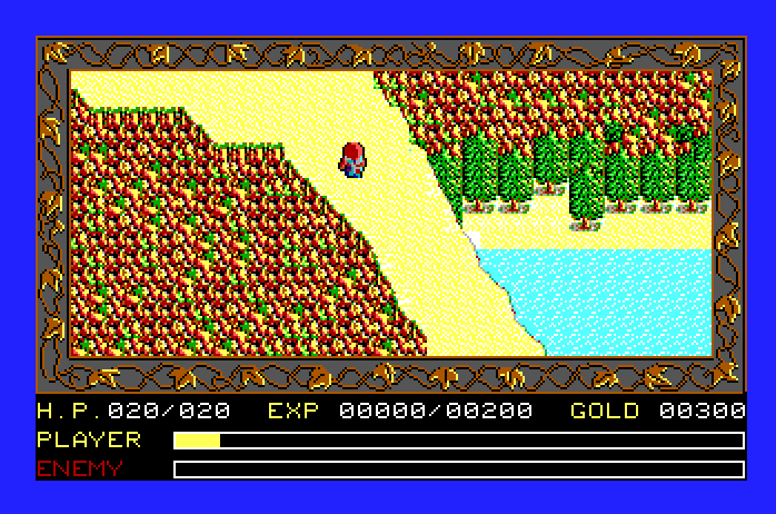 Ys: The Vanished Omens Apple IIgs Screenshot: Heading into the mountains...
