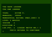 Football Manager for Atari 8-bit - My current status...