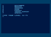 Football Manager for Atari 8-bit - Select a skill level.
