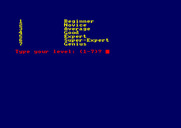 Football Manager for Amstrad CPC - Select a skill level.