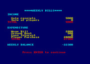 Football Manager for Amstrad CPC - More bills...