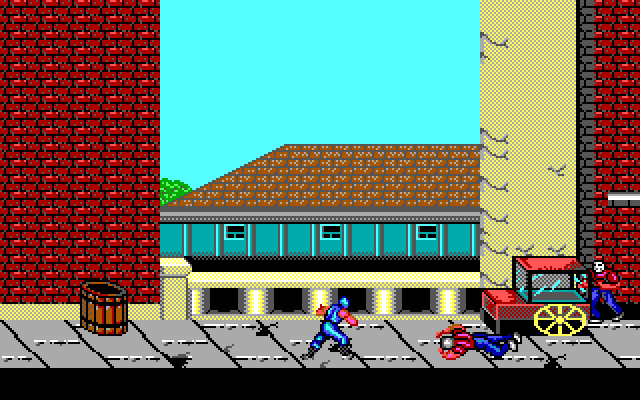 Ninja Gaiden IBM PC/Compatibles Screenshot: Enemy ninja has been knocked down.