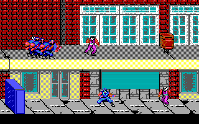 Ninja Gaiden IBM PC/Compatibles Screenshot: Ninjas attack from above and below.