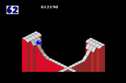 Marble Madness for Apple IIgs - This level begins with a narrow and steep path.