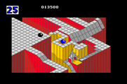 Marble Madness for Apple IIgs - Use the catapult to cross chasms.