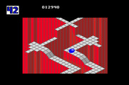 Marble Madness for Apple IIgs - The narrow paths are difficult to navigate.