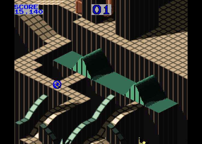 Marble Madness Arcade Screenshot: Almost out of time!