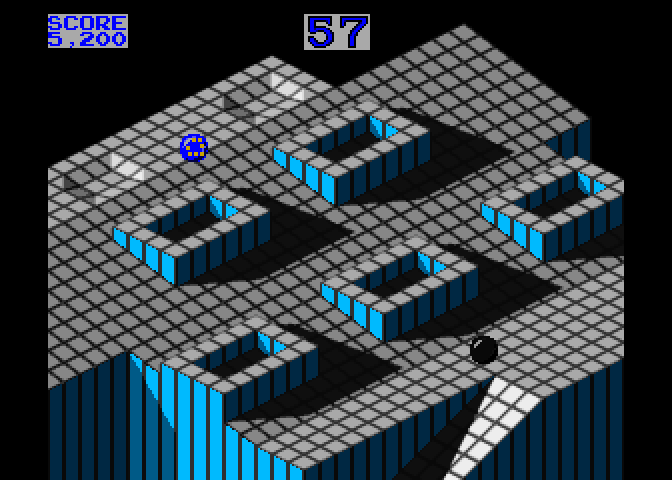 Marble Madness Arcade Screenshot: Start of level 2.