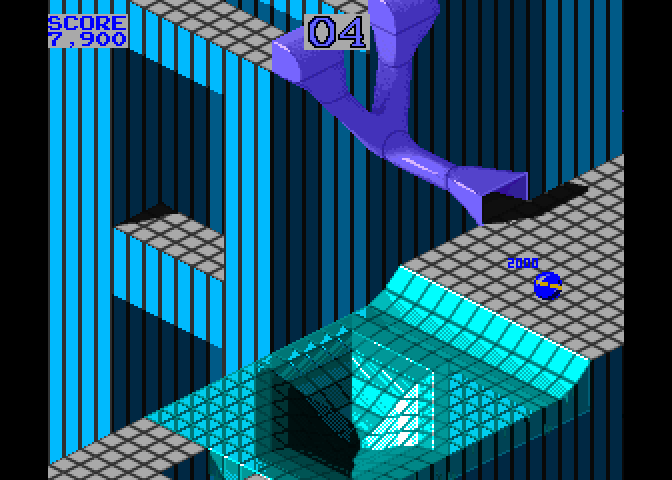 Marble Madness Arcade Screenshot: 2000 point bonus for making it this far!