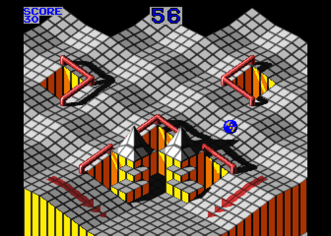 Marble Madness Arcade Screenshot: Start of the practice race.