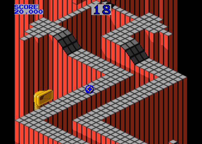 Marble Madness Arcade Screenshot: Be careful of the marble vacuum!