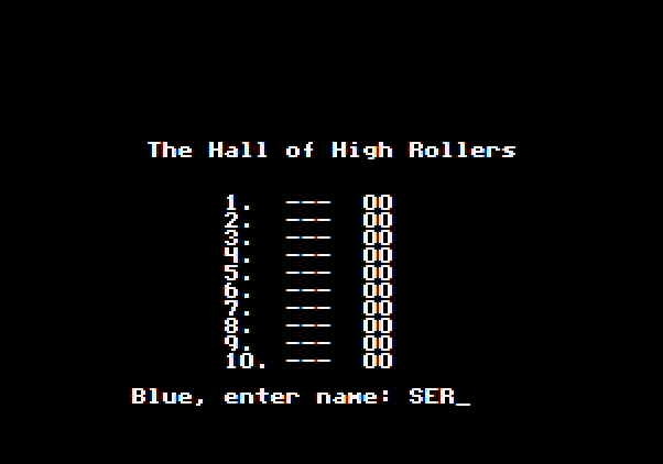 Marble Madness Apple II Screenshot: The high score table.
