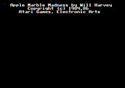 Marble Madness for Apple II - Title screen.