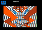 Marble Madness for Apple II - Arrows direct you down the path on the first course.