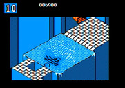Marble Madness for Apple II - This dish shaped area sends your marble in seemingly random directions.