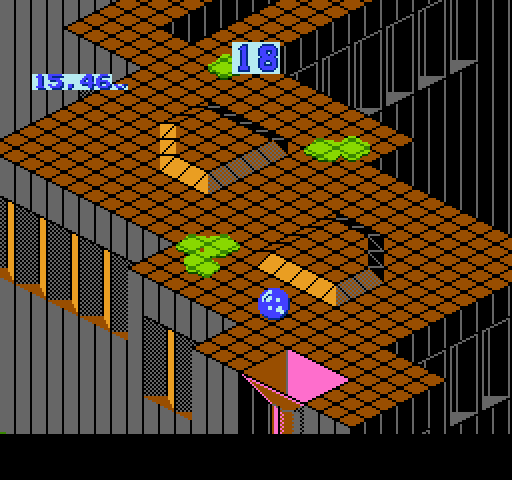 Marble Madness NES / Famicom Screenshot: Don't fall into those pools of acid...