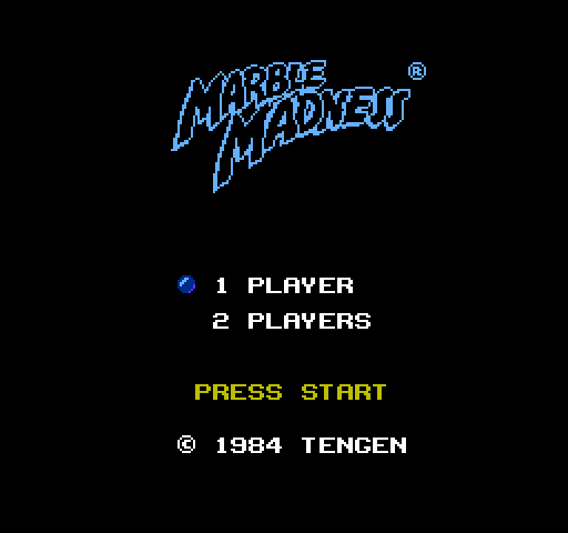 Marble Madness NES / Famicom Screenshot: 1 or 2 players?
