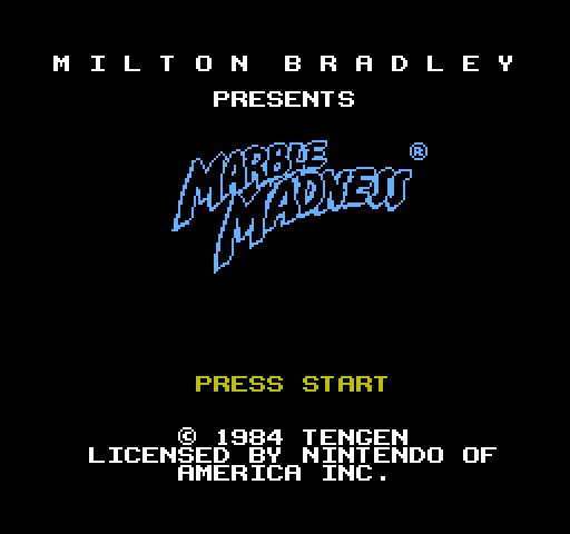 Marble Madness NES / Famicom Screenshot: Title screen.