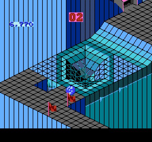 Marble Madness NES / Famicom Screenshot: Second level finish.