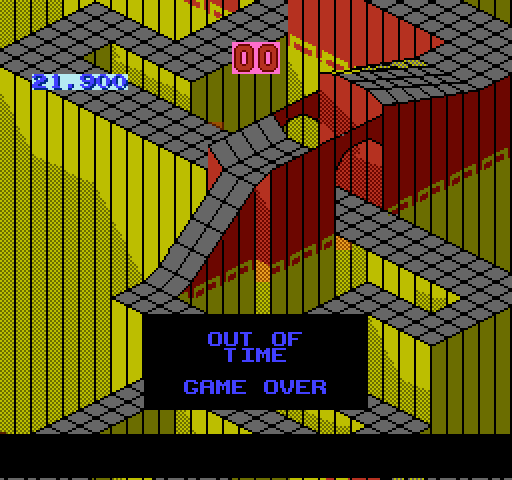 Marble Madness NES / Famicom Screenshot: Game over.