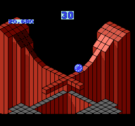 Marble Madness NES / Famicom Screenshot: The path is narrow here...