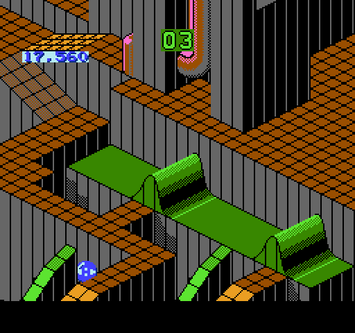 Marble Madness NES / Famicom Screenshot: Those waves move, and can help or get in the way...