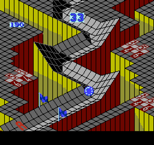 Marble Madness NES / Famicom Screenshot: There's the finish line!