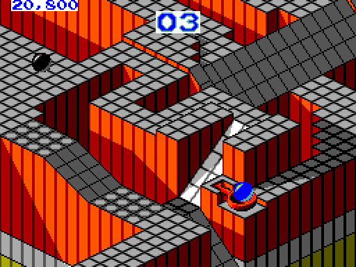 Marble Madness Sega Master System Screenshot: The marble catapult.