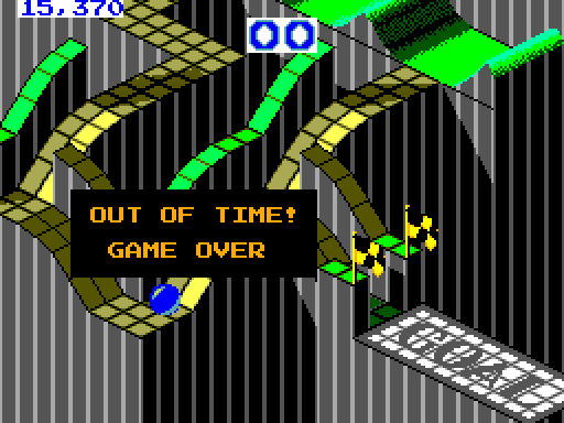 Marble Madness Sega Master System Screenshot: I'm out of time, I'll need to try again...