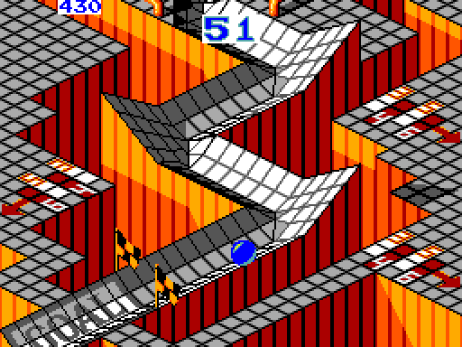 Marble Madness Sega Master System Screenshot: The goal is in sight!