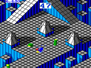 Marble Madness for Sega Master System - Those green things like to eat marbles...