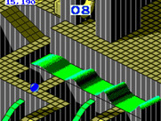 Marble Madness for Sega Master System - This moving wave can be tricky, but there is also the alternate path...