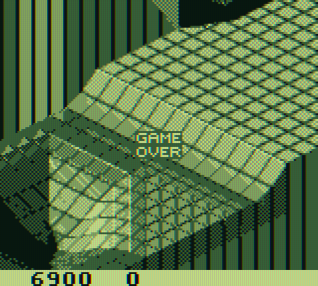 Marble Madness Game Boy Screenshot: Oops, I'll have to try again...
